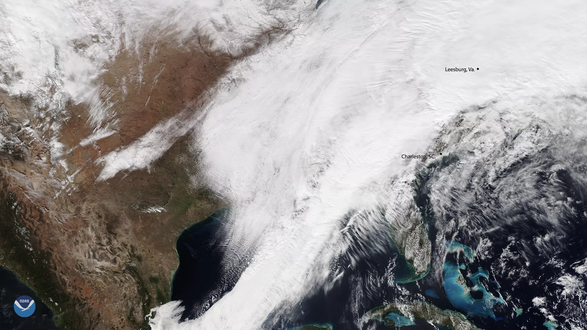 The NOAA-20 satellite viewed a low pressure system in the Mid-Atlantic region as it moved into the Northeast on Feb. 6, 2020.