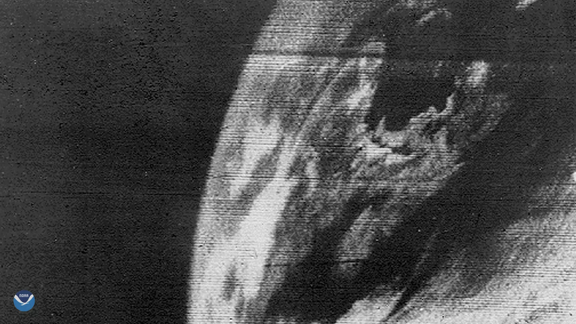 First-ever satellite imagery from TIROS-1 satellite from April 1, 1960.