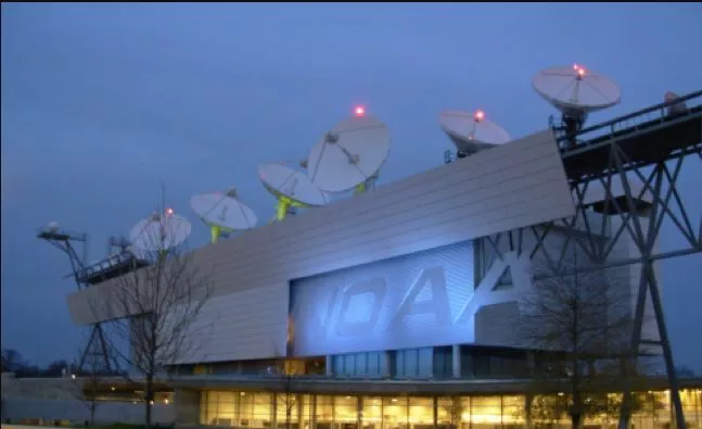 Photograph of NOAA's Satellite Operations Facility (NSOF) in Suitland, Maryland.