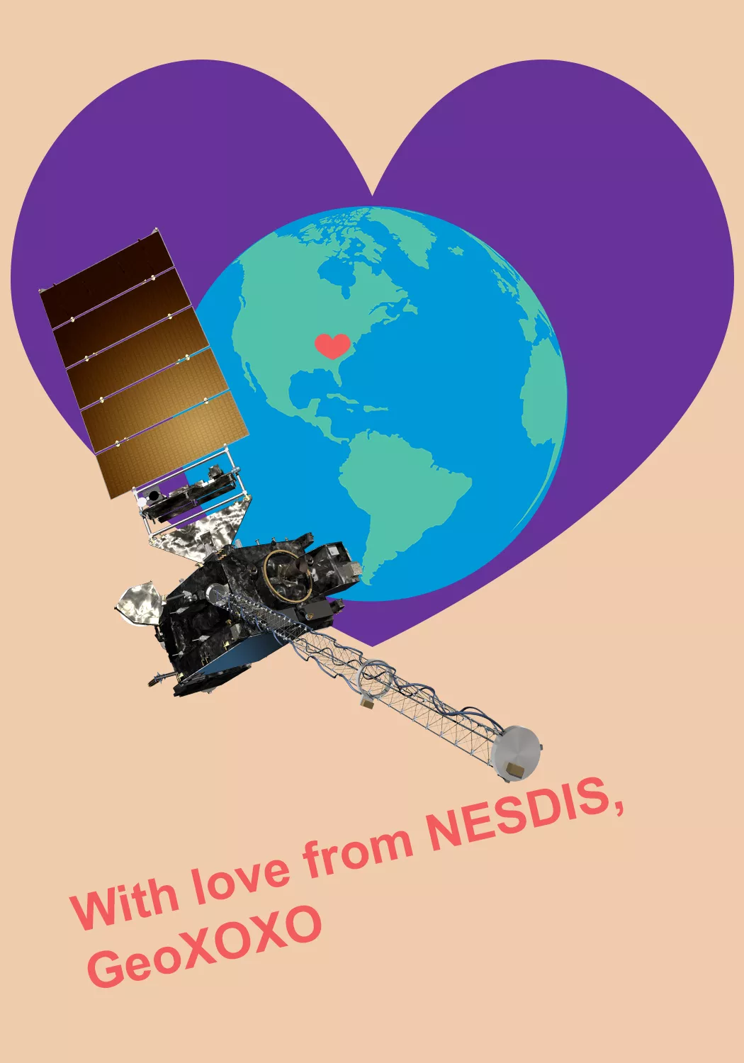 Image of the earth with a heart